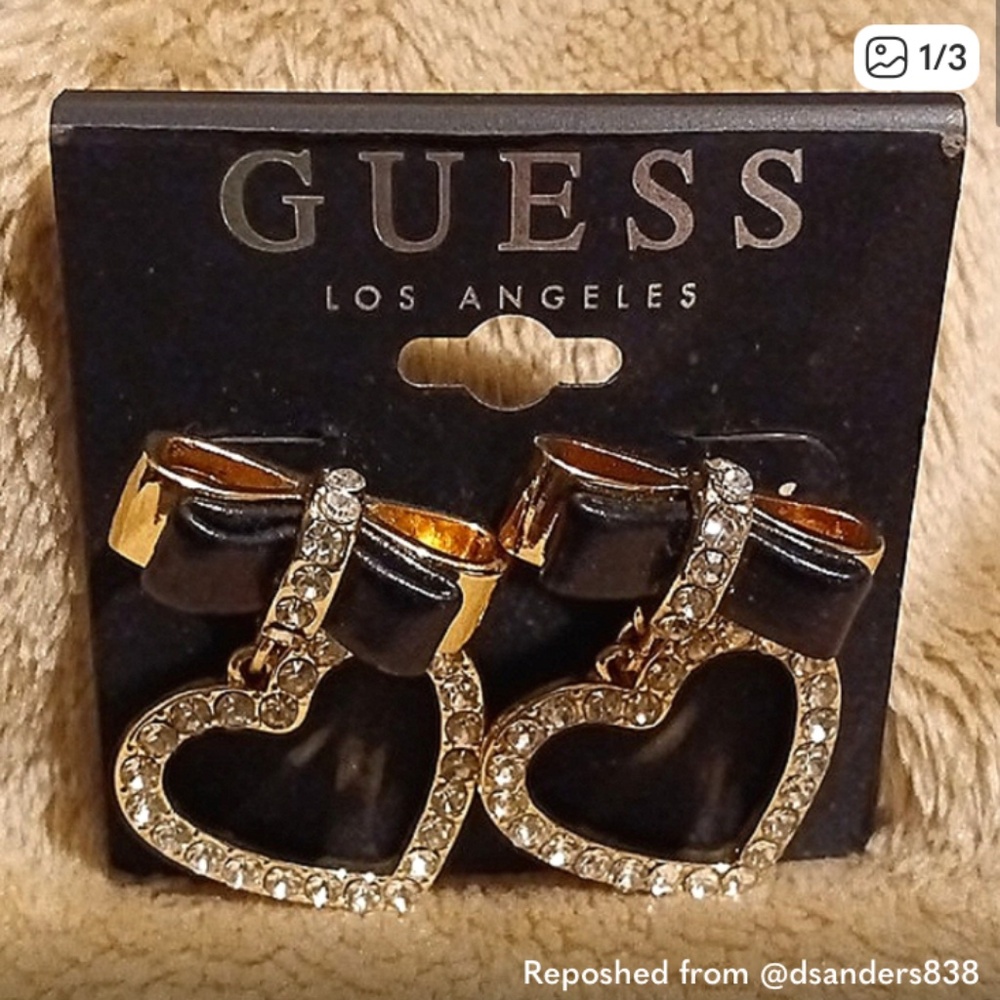 Guess Heart Shaped Earrings